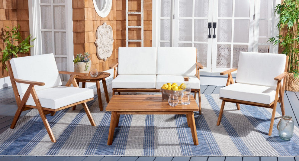 Safavieh Dryad 5Pc Outdoor Living Set, Natural / Beige