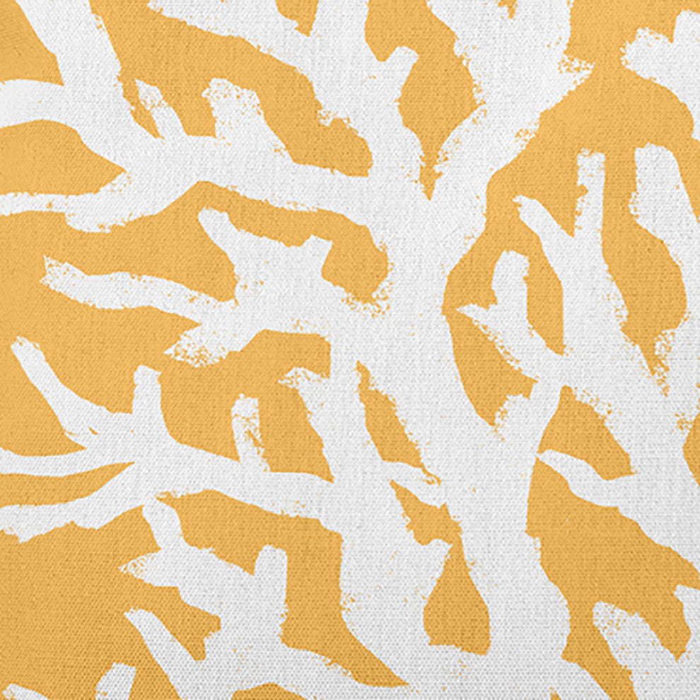 Big Seaweed Polyester Indoor Pillow, Egg Yolk Yellow, 14"x20"