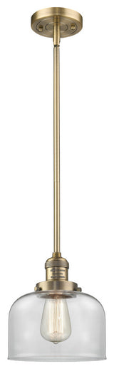 Large Bell 1-Light LED Pendant, Brushed Brass, Glass: Clear