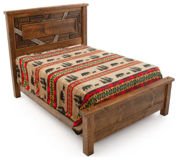 Rustic Mosaic Barnwood Bed, King