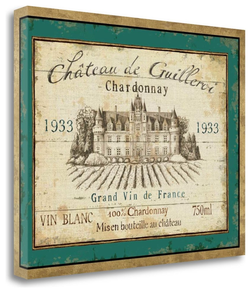 "French Wine Label IV" By Daphne Brissonnet, Giclee Print on Gallery Wrap Canvas