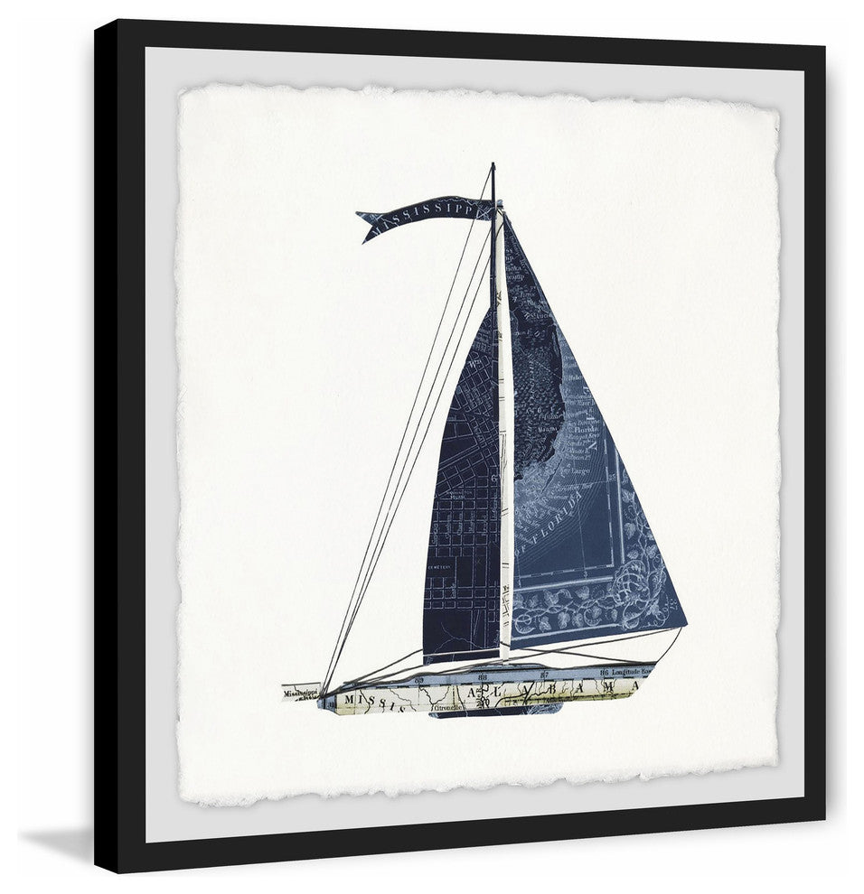 "Set Sail III" Framed Painting Prints, 12"x12"