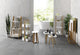 2 Tone Wood 3-Leg Round Tray-top Side Tables, 2 Piece Set