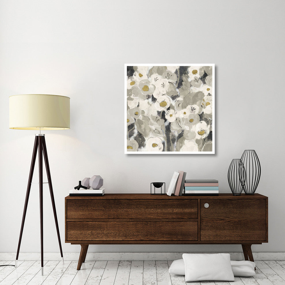 "Velvety Florals Neutral III" Digital Paper Print by Silvia Vassileva, 38"x38"