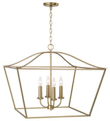 Grady Four Light Pendant, Matte Brass