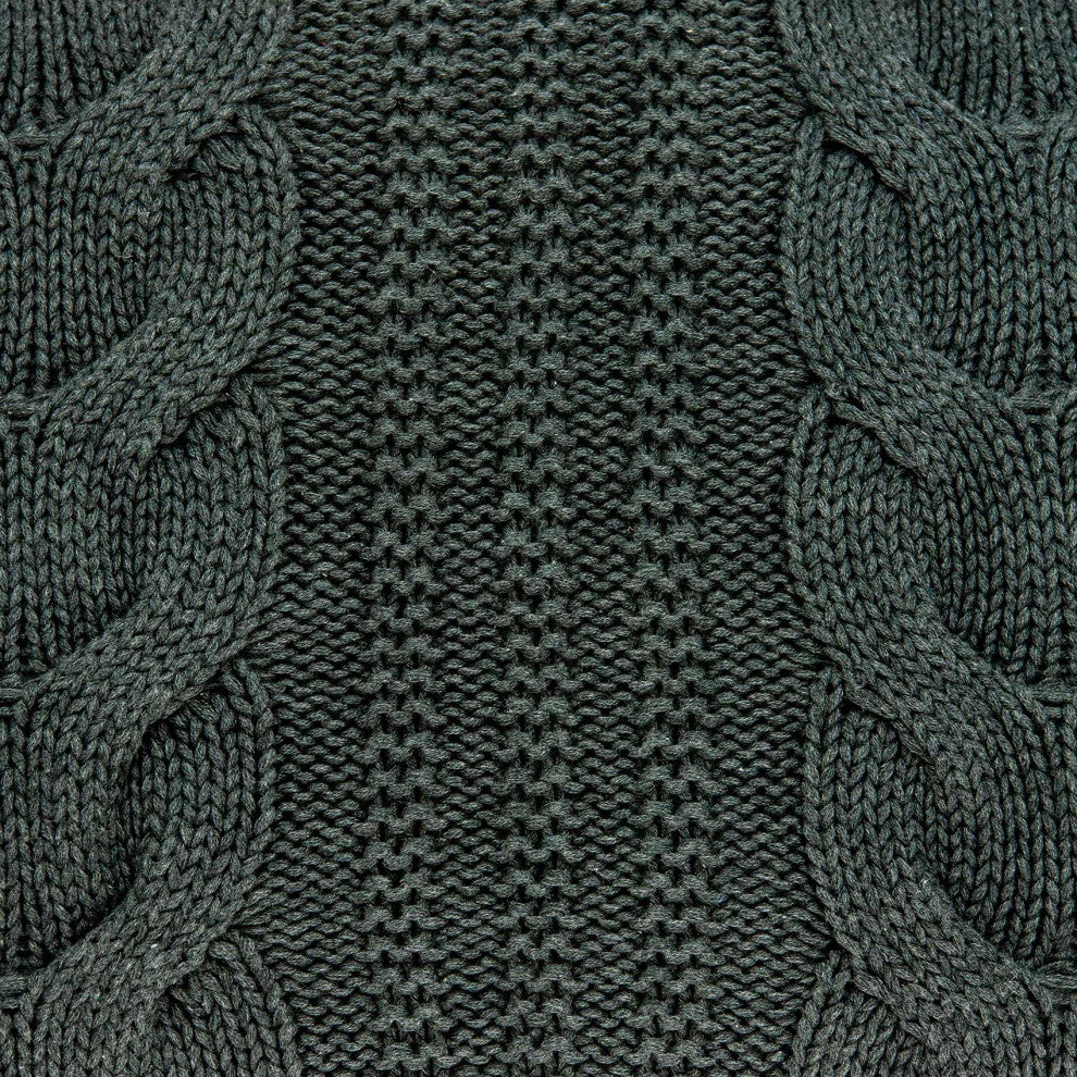 HomeRoots Gray Sweater Knit Lumbar Accent Pillow Cover