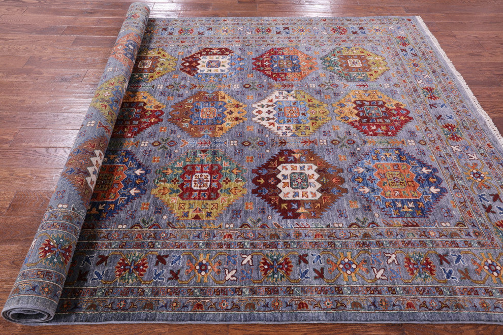 6' 10" X 10' 3" Hand-Knotted Fine Turkmen Wool Rug Q11281
