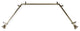 Aldo 13/16" Bay Window Curtain Rod, Antique Brass