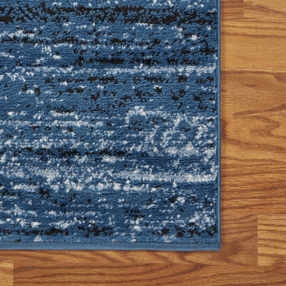 5' x 7' Blue Abstract Ocean Area Rug