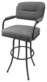 Swivel Counter Metal Bar Stool, Mojeva Grey - Gray, 30"