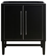 Mason 30" Vanity Only, Black With Brushed Silver Hardware