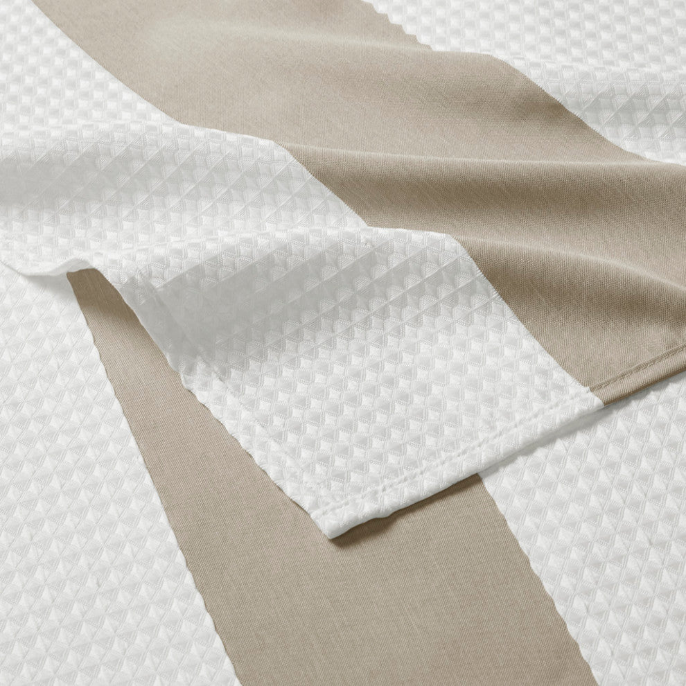 Madison Park Spa Waffle Shower Curtain With 3M Treatment, Taupe