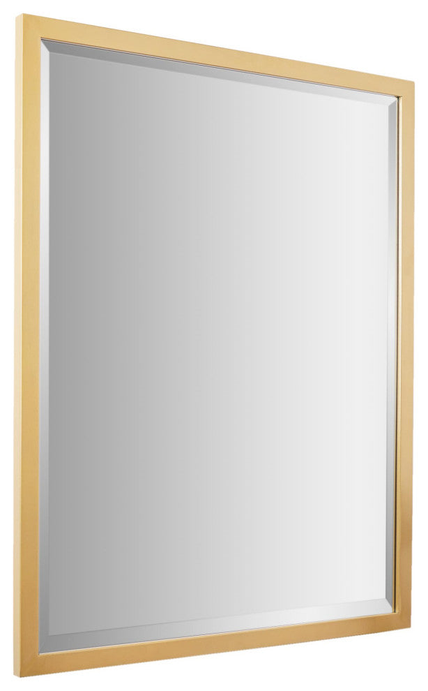 Head West Brass Metal Framed Beveled Edge Rectangular Vanity Mirror - 24" x 30"