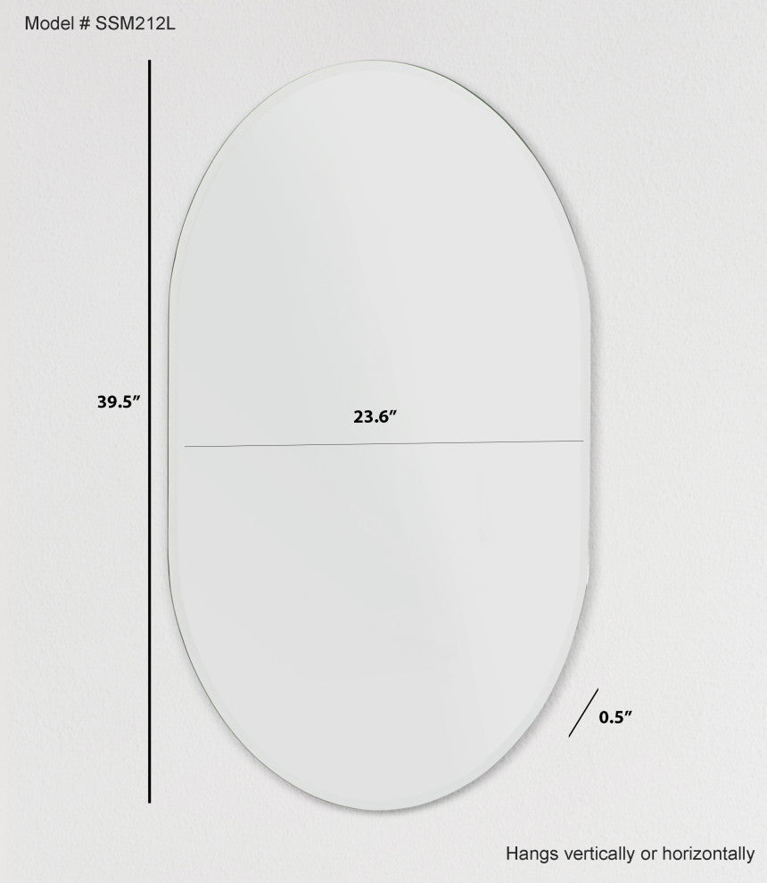 Khloe Modern Bathroom Mirror, 39.5 in. X 23.6 in.