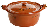 Ancient Cookware, Mexican Clay Lidded Cazuela Pot, 11.5x15x7