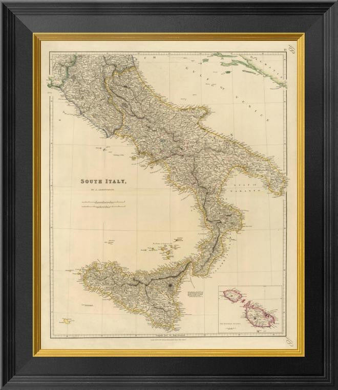 "S. Italy, 1832" Framed Canvas Giclee by John Arrowsmith, 18x20"
