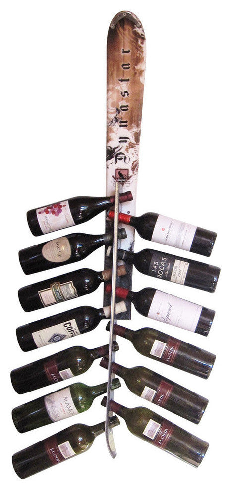 Wall Mounted Snow Ski Wine Rack