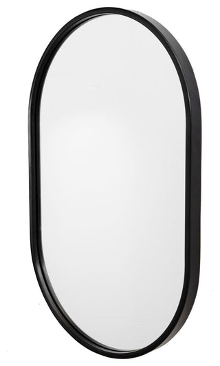 Varina Minimalist Oval Mirror, Black