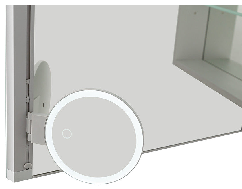 Edge Royale 24" LED Medicine Cabinet Defogger 3X Adjustable Magnifying Mirror