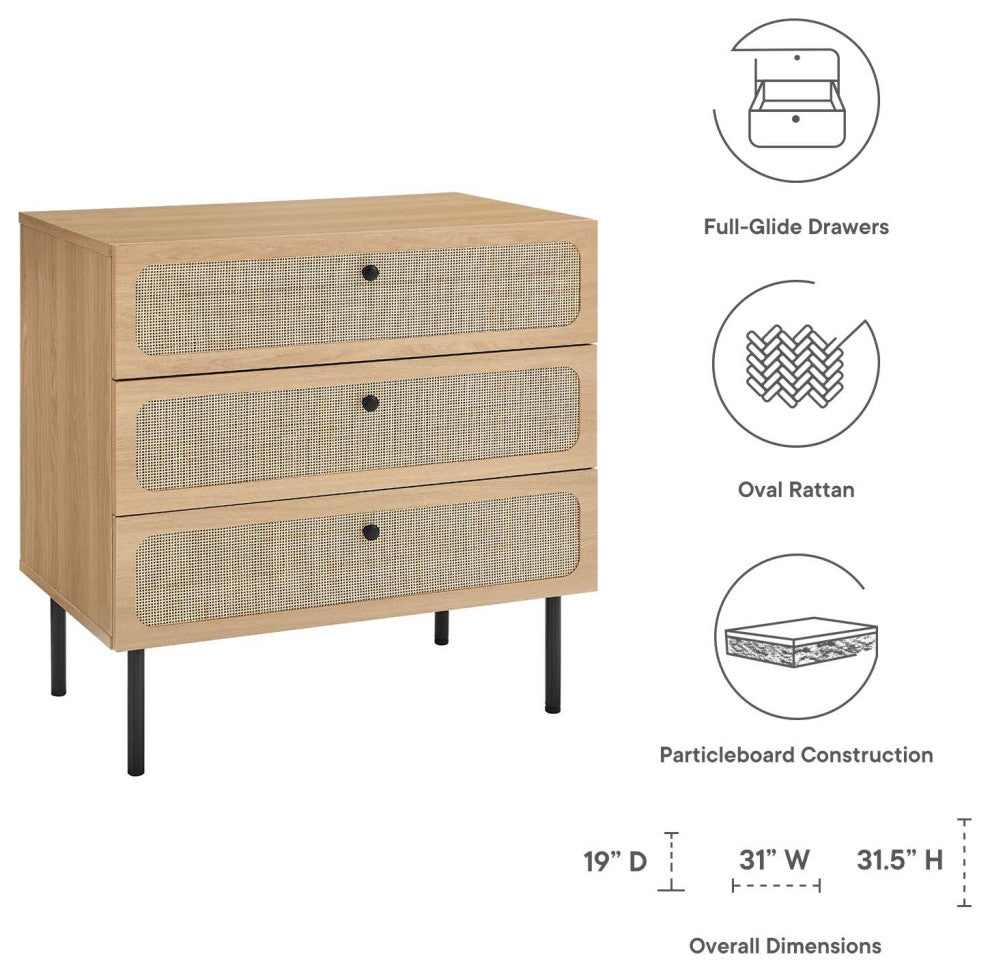 Chaucer 3-Drawer Chest, Oak