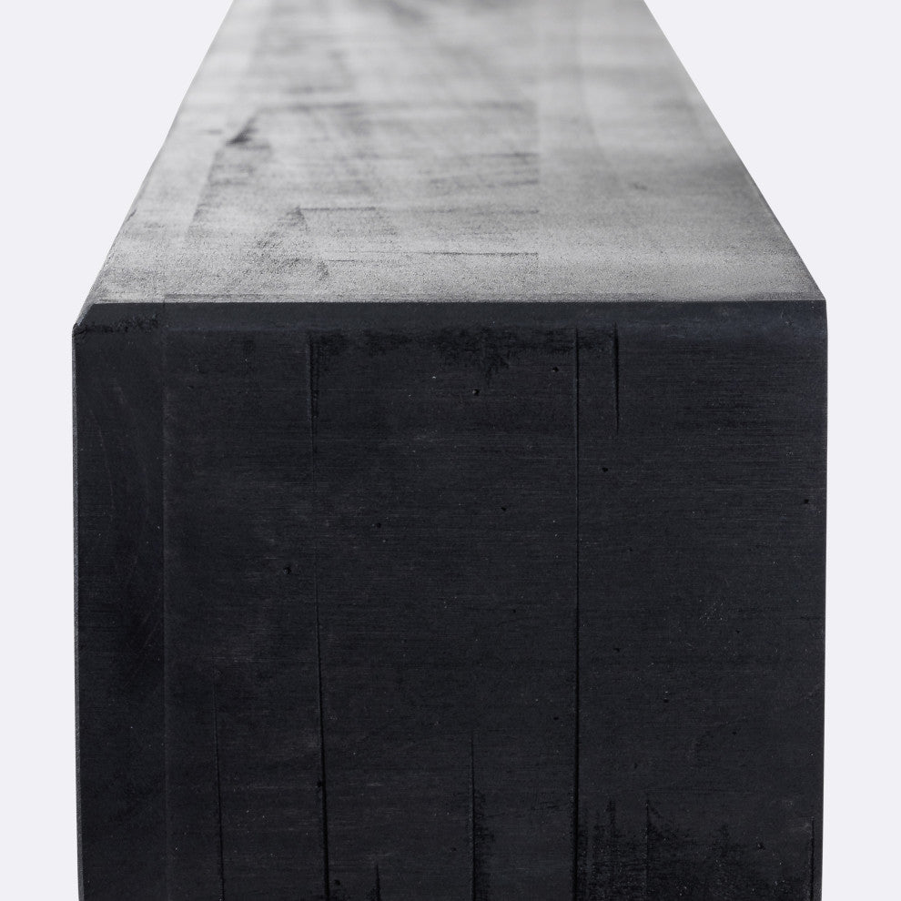 Rustic Fireplace Mantel Shelf, Midnight Black, 48"