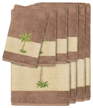 Colton 8-Piece Embellished Towel Set, Latte
