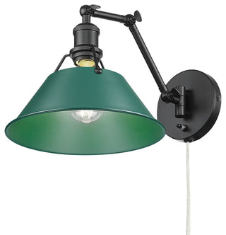 Golden Lighting 3306-A1W BLK Orwell 9" Tall Wall Sconce - Matte Black / Pine