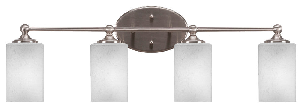 Capri 4-Light Bath Bar, Brushed Nickel/Square White Muslin