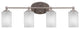 Capri 4-Light Bath Bar, Brushed Nickel/Square White Muslin