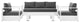 Tahoe Outdoor Patio Powder-Coated Aluminum 4-Piece Set, White Charcoal