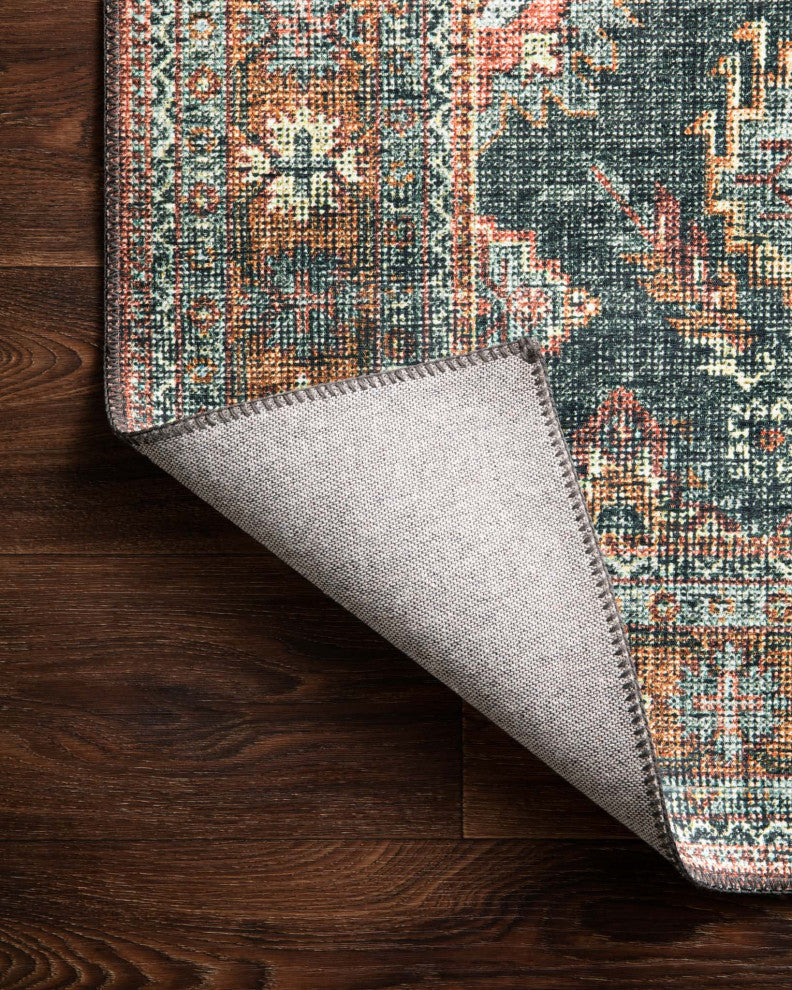 Printed Sea / Rust Skye Area Rug by Loloi II, Sea/Rust, 2'3"x3'9"