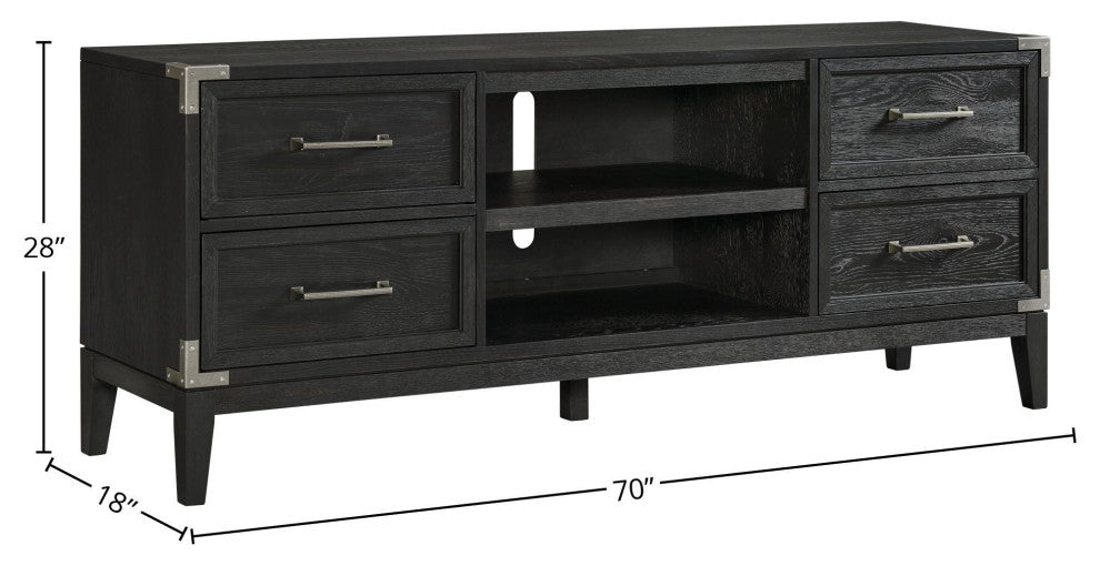 Laguna Occasional Console, Weathered Steel, 70" Wide