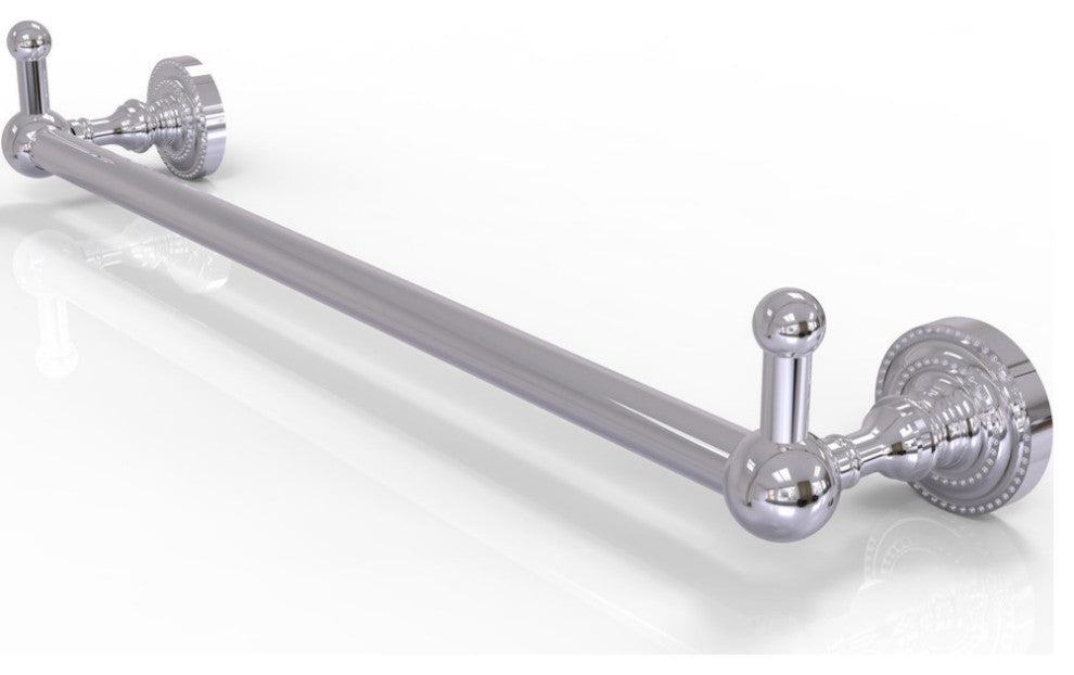Dottingham 36" Towel Bar with Integrated Hooks, Polished Chrome
