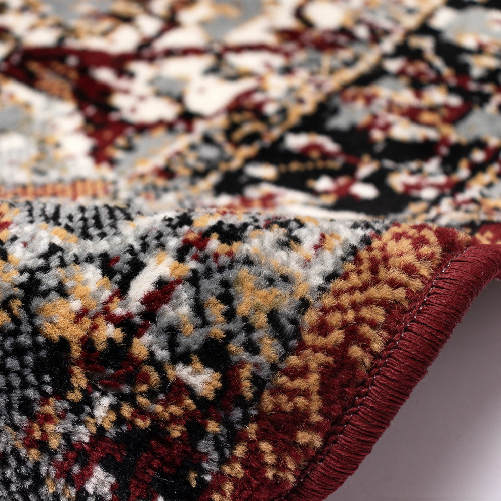 Aurora Medallion Indoor Rug, Red, 1'11"x7'6" Runner