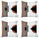 Set of 4 Orange and Ivory Boho Chic Pillow Covers