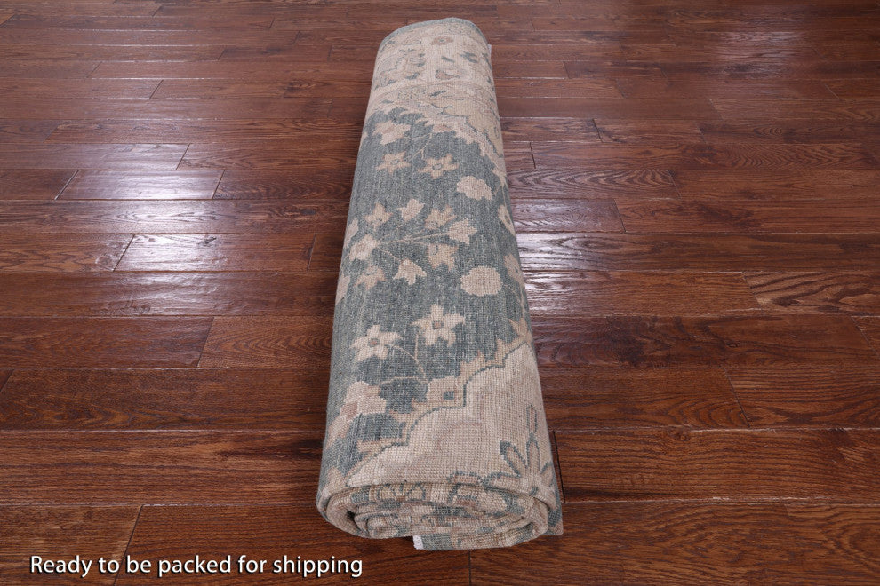 Handmade Peshawar Wool Rug 8' 10" X 11' 5" Q11383