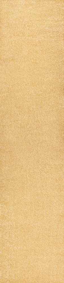 Haze Solid Low-Pile Mustard 2 ft. x 14 ft. Runner Rug