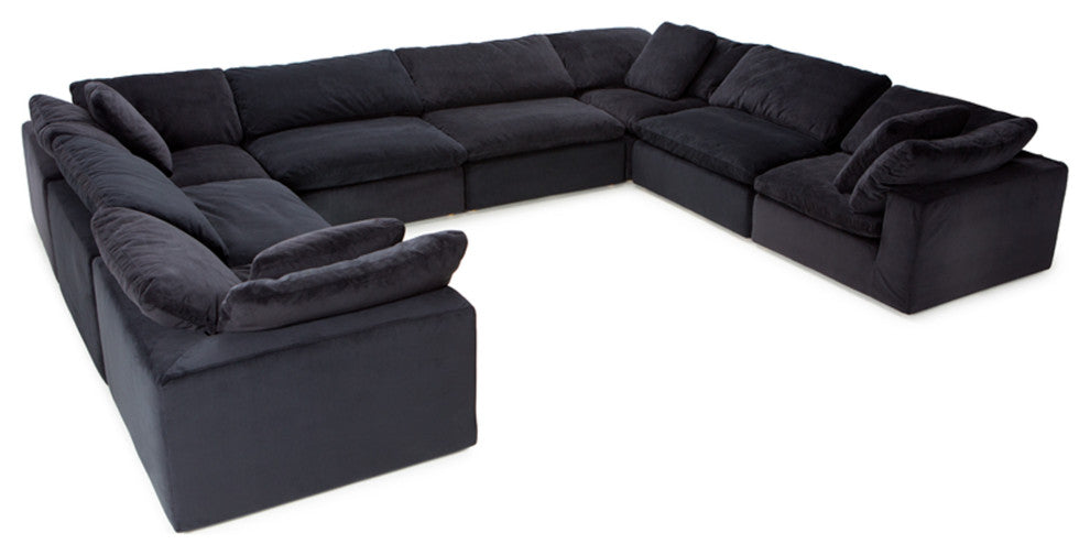 Seatcraft Heavenly, Black, 8-Piece U-Sectional
