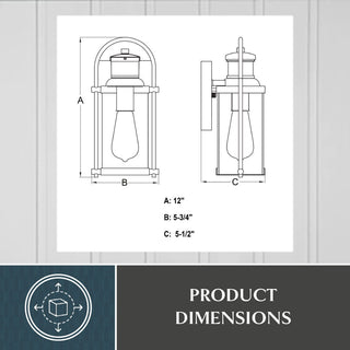 Winfield 5.75-in. 1 Light Black Motion Sensor Dusk to Dawn Outdoor Wall Lantern