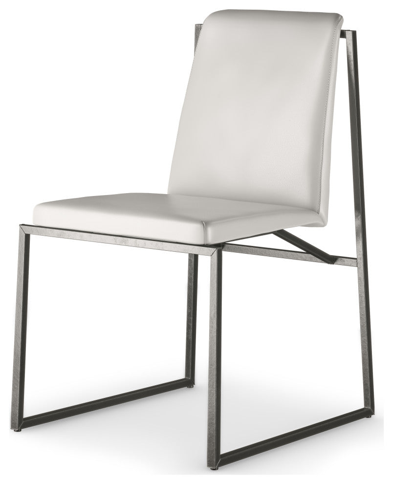 Posh Dining Chair - White/Stainless Steel