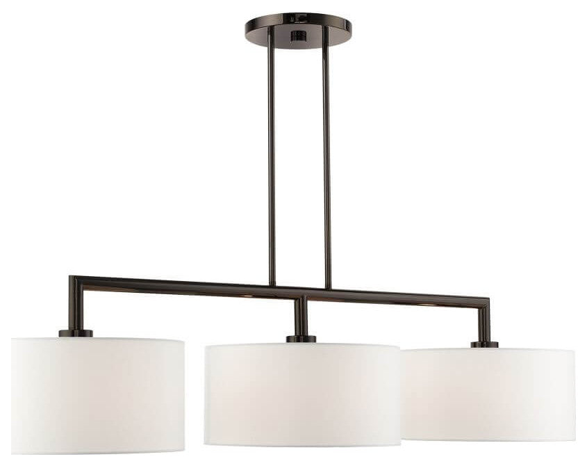 Livex Meridian 3 Light 51" Linear Light, Black-Chrome