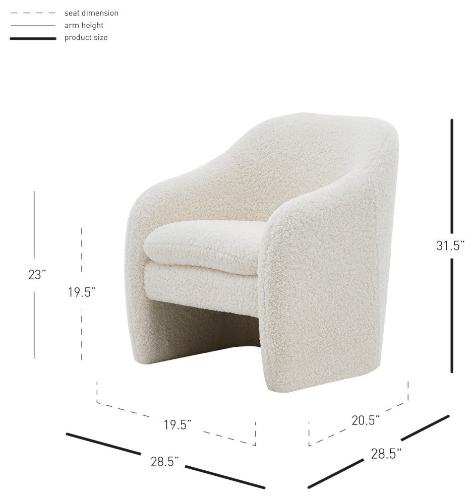 Zella Fabric Accent Arm Chair, Shearling Beige