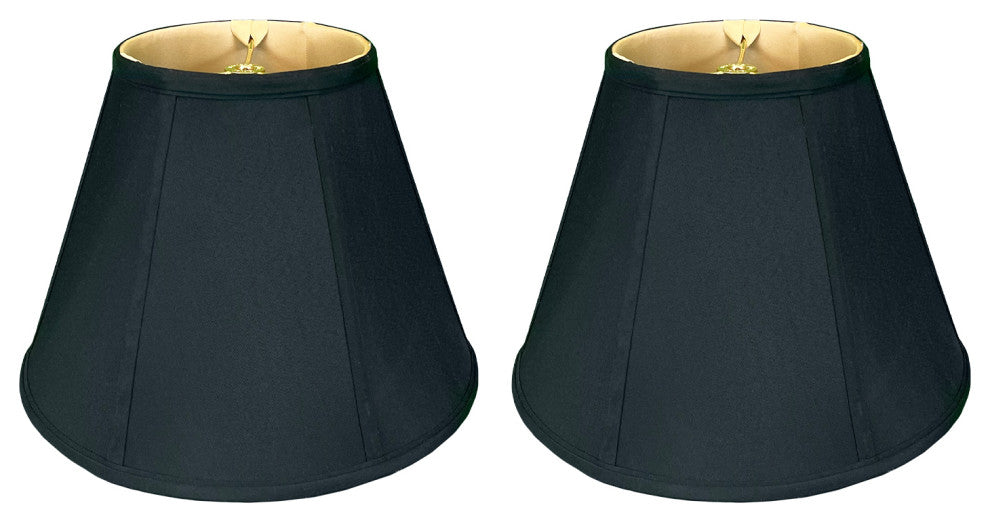 Royal Designs Deep Empire Bell Lamp Shade, Black, 6x12x9.25, Set of 2