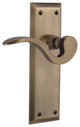 New York Plate With Manor Lever, Antique Brass, Privacy, Non-Handed