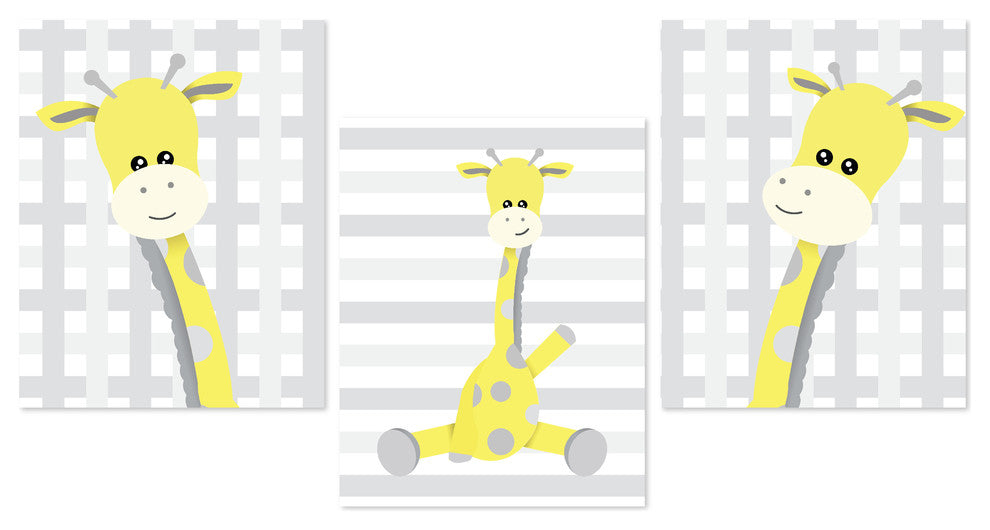 Baby Giraffe, Paper Print, 18"x24", 3 Piece Set