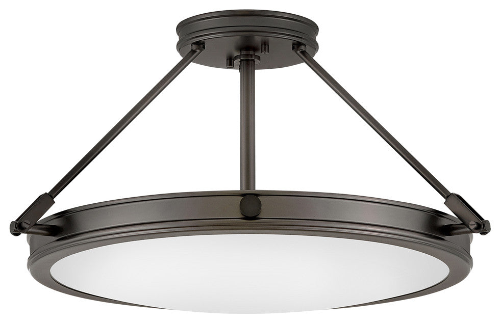 Hinkley Collier 4-Light Medium Semi-Flush Mount 3382BX, Black Oxide