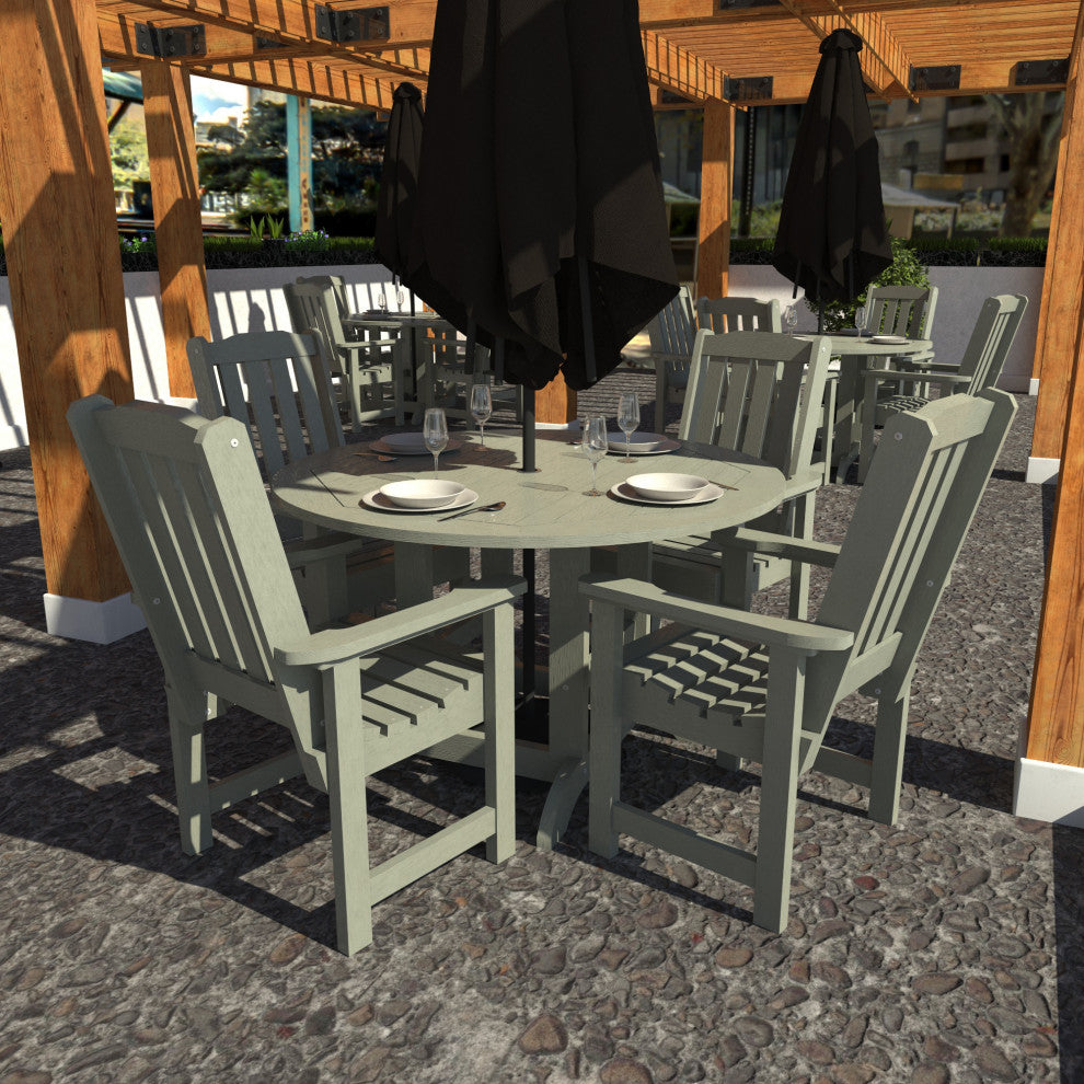 Springville 5-Piece Round Dining Set, Weathered Acorn, Eucalyptus