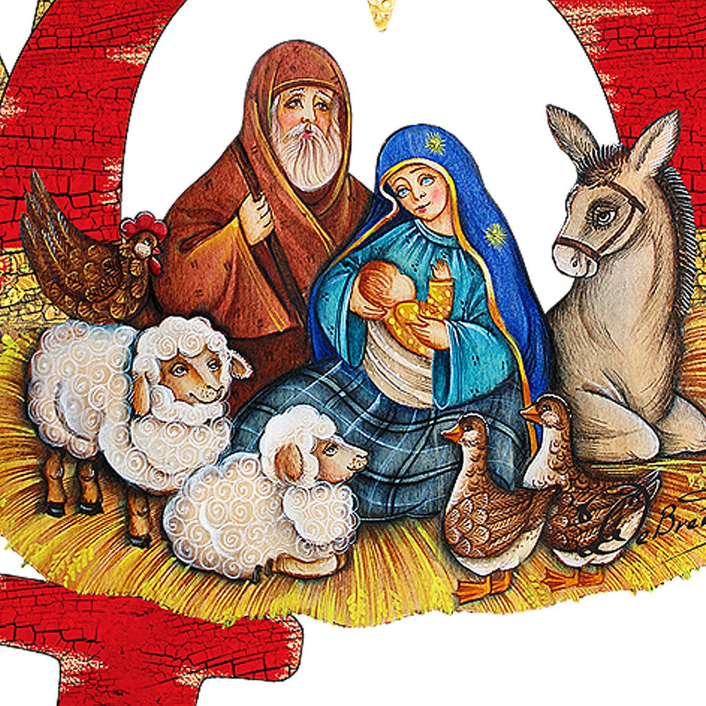 Noel Nativity Wooden Door Hanger