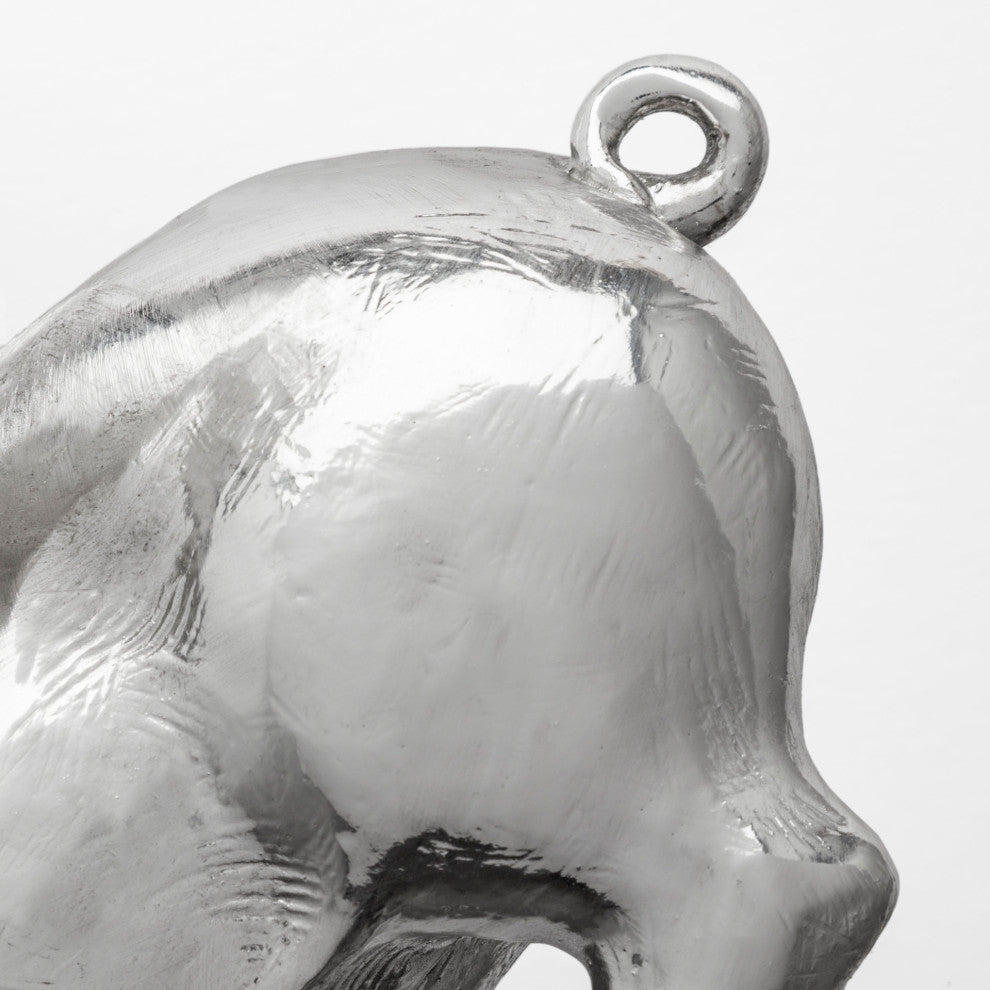 Hogbadi I White Resin Flying Pigs, Set Of 2, Silver