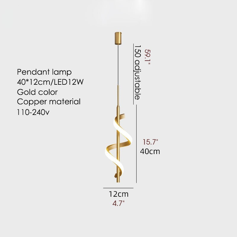 MIRODEMIÂ® Tovo San Giacomo | Ribbon Design Chandelier for Bedroom, Gold, A, Cool Light